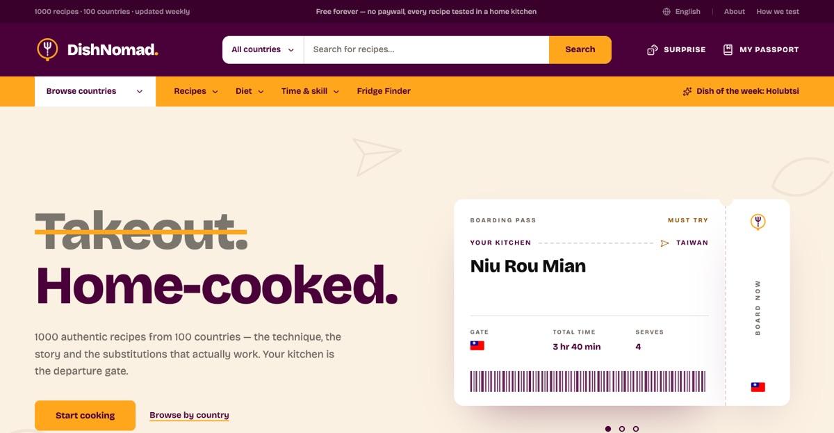 dishnomad.com — prikaz aplikacije
